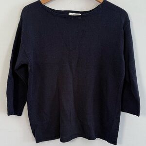 Jones New York Navy Linen/ Cotton Blend Women's Sweater, Size S
